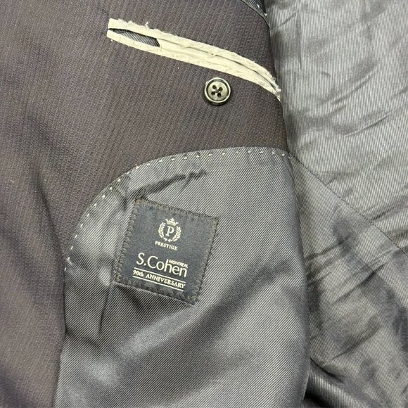 S. Cohen Suit 2pc Striped REDA 130s Wool Italy Navy Blue 46R 40x31 - Picture 8 of 14